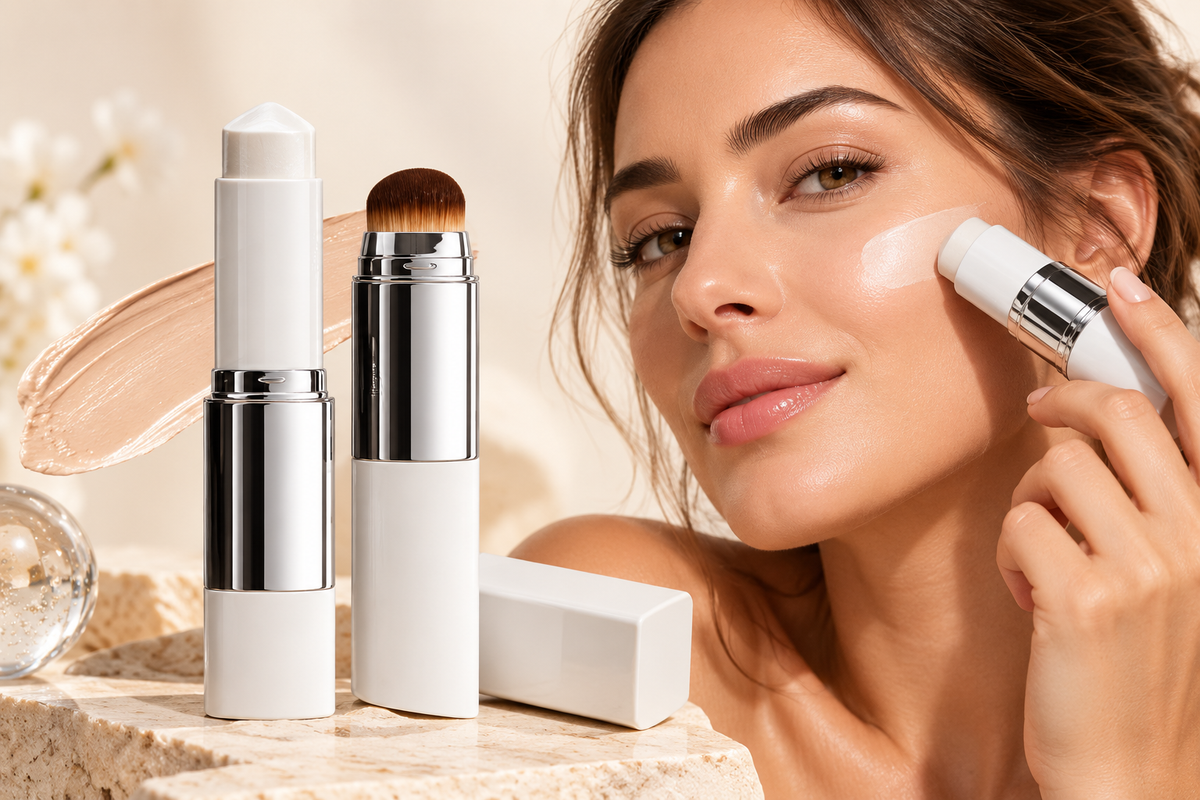 Fond de teint Velvet avec sa brosse intégrée, portrait beauté